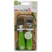 Load image into Gallery viewer, Munchkin Raise Toddler Fork & Spoon Set 12m+  - Green