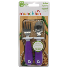 Load image into Gallery viewer, Munchkin Raise Toddler Fork & Spoon Set 12m+  - Purple