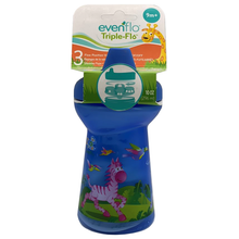 Load image into Gallery viewer, Evenflo Zoo Friends Triple Flo Tumbler 9m+ 10 oz 4071111 - Blue