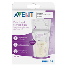 Load image into Gallery viewer, Philips Avent Breast Milk Storage Bags 6 oz SCF603/50 - 50 ct