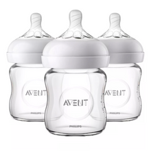 Load image into Gallery viewer, Philips Avent Natural Glass Baby Bottles 4 oz SCF701/37