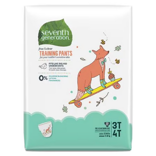 Seventh Generation Free & Clear Training Pants Size 3T-4T - 22 ct