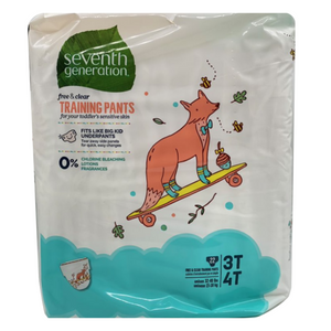 Seventh Generation Free & Clear Training Pants Size 3T-4T - 22 ct