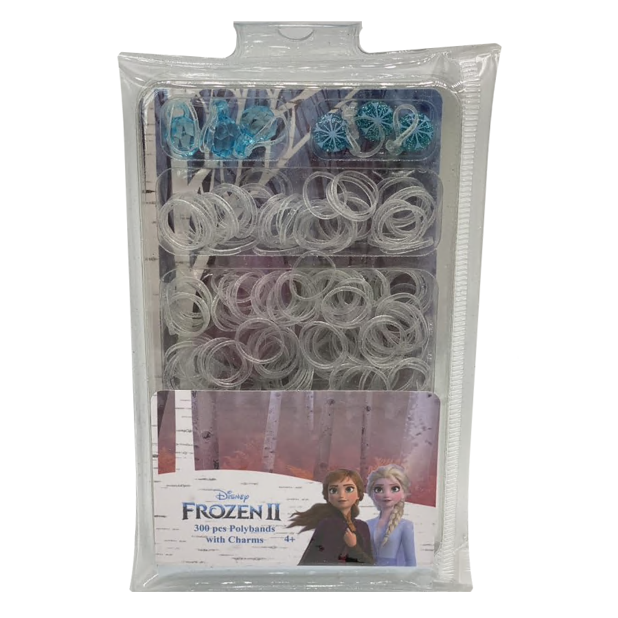 Scunci Frozen II Poly Bands Clear and Assorted Colors with Stones - 300 ct