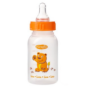 Evenflo Zoo Friends Baby Bottle With Customflow Nipple 4 oz 1334111 - Orange