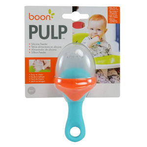 Boon Pulp Silicone Teething Feeder - Orange Blue