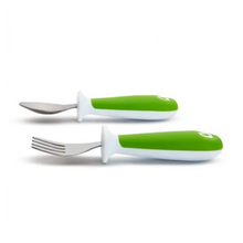 Load image into Gallery viewer, Munchkin Raise Toddler Fork &amp; Spoon Set 12m+  - Green