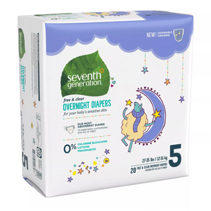 Seventh Generation Free & Clear Overnight Diapers Size 5 - 20 ct