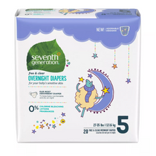 Load image into Gallery viewer, Seventh Generation Free &amp; Clear Overnight Diapers Size 5 - 20 ct