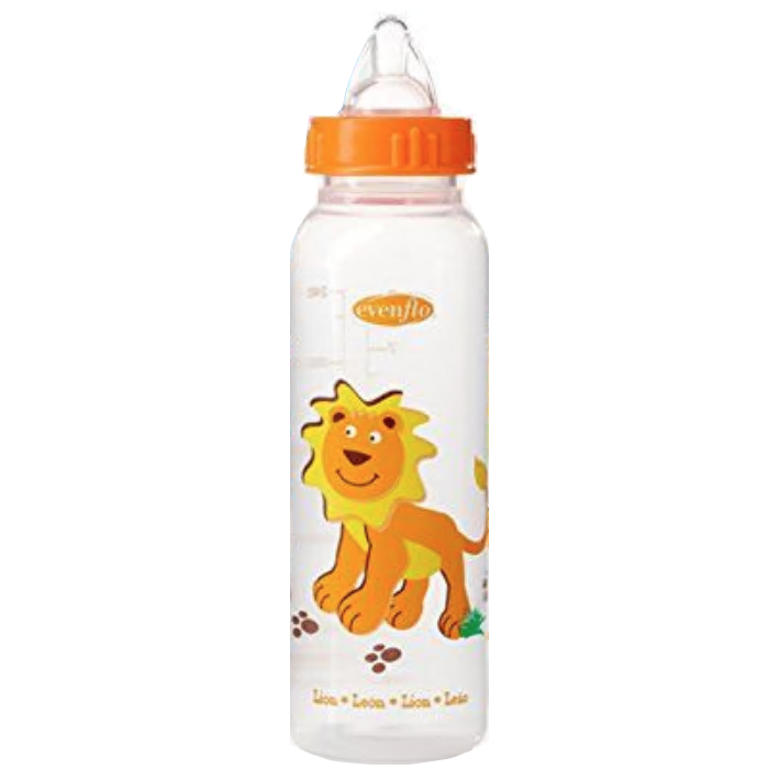 Evenflo Zoo Friends Baby Bottle with Anatomic Nipple 8 oz - Orange
