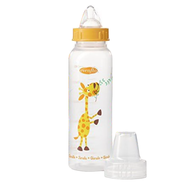 Evenflo Zoo Friends Baby Bottle with Anatomic Nipple 8 oz - Yellow