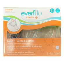 Load image into Gallery viewer, Evenflo Classic Twist + Vented Baby Bottles Set 4 oz 1044311 - Girl Colors