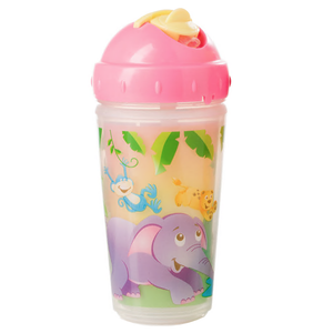Evenflo Zoo Friends Insulated Straw Cup 10 oz 6428512 - Pink