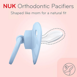 NUK Orthodontic Pacifiers Glow in the Dark 0 - 6m - White/Grey Elephants